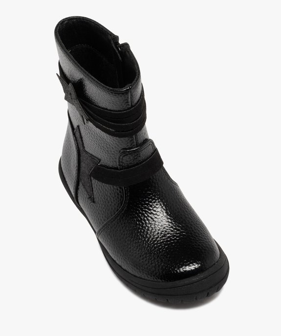 Boots fille fourrées et vernies à zip avec étoiles à paillettes vue6 - LOVELY WINGS - GEMO