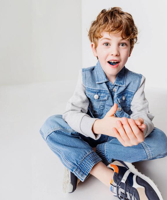 Blouson en jean avec manches sweat garçon vue6 - GEMO 4G GARCON - GEMO