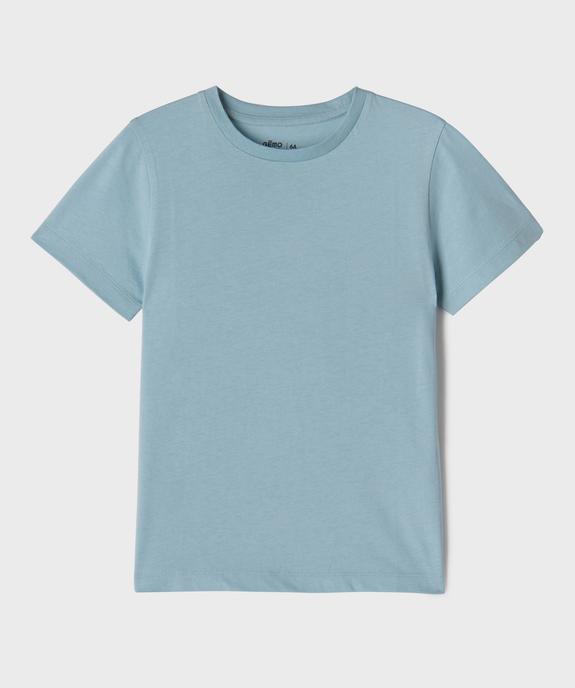 Tee-shirt à manches courtes en coton uni garçon vue1 - GEMO (ENFANT) - GEMO