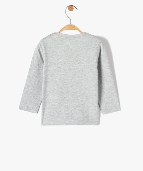 Tee-shirt bébé garçon à manches longues imprimé ourson - LuluCastagnette vue4 - LULUCASTAGNETTE - GEMO