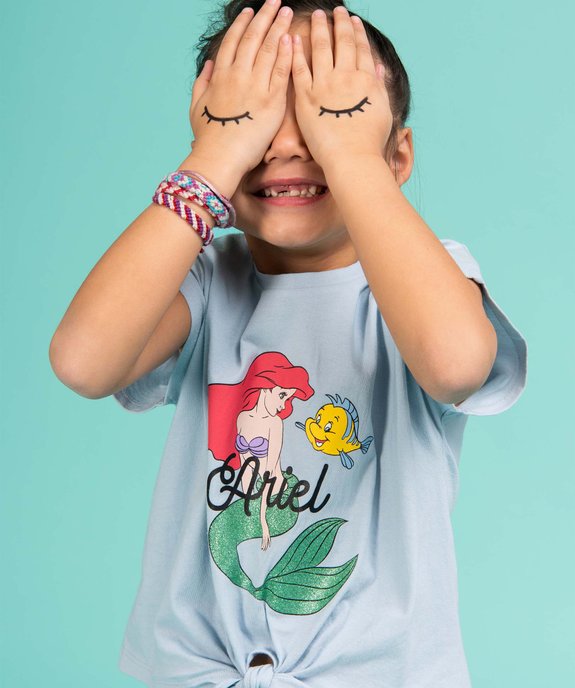Tee-shirt fille à manches courtes à motif Ariel - Disney Princess vue1 - DISNEY PRINCESS - GEMO