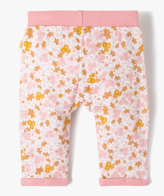 Pantalon bébé fille à motifs fleuris entièrement doublé - LuluCastagnette vue4 - LULUCASTAGNETTE - GEMO