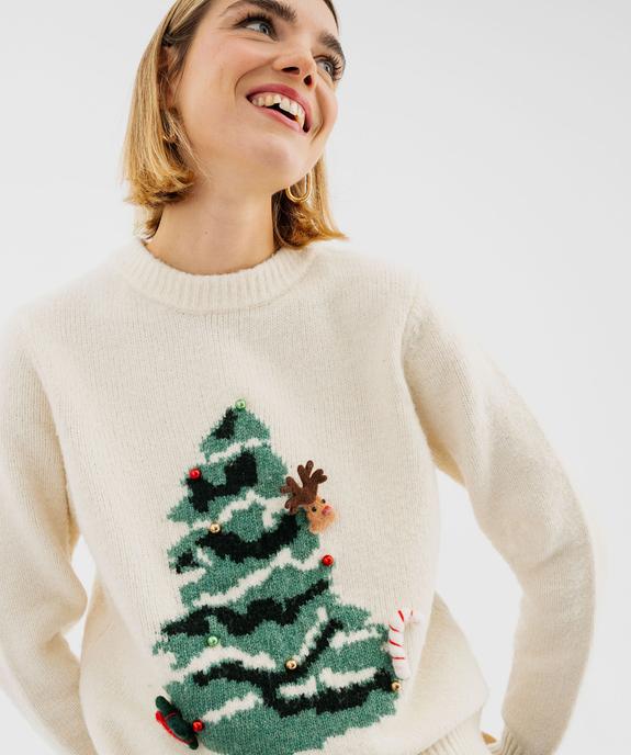 Pull de Noël avec motifs en relief femme vue6 - GEMO(FEMME PAP) - GEMO