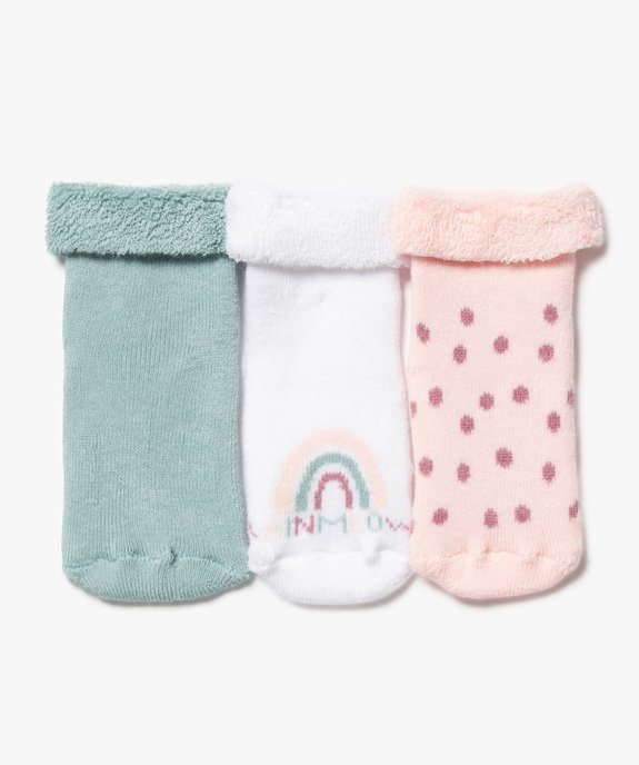 Chaussettes bébé en maille bouclette (lot de 3) vue1 - GEMO 4G BEBE - GEMO