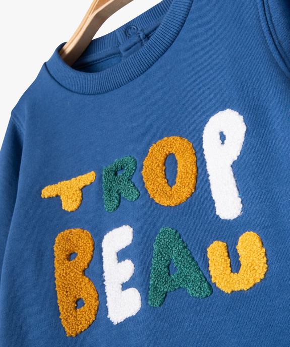 Sweat en molleton doux avec motifs bébé garçon vue3 - GEMO(BEBE DEBT) - GEMO