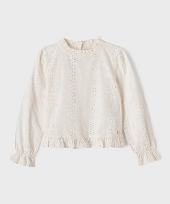 Chemise à volants avec broderie anglaise fille - LuluCastagnette vue1 - LULUCASTAGNETTE - GEMO