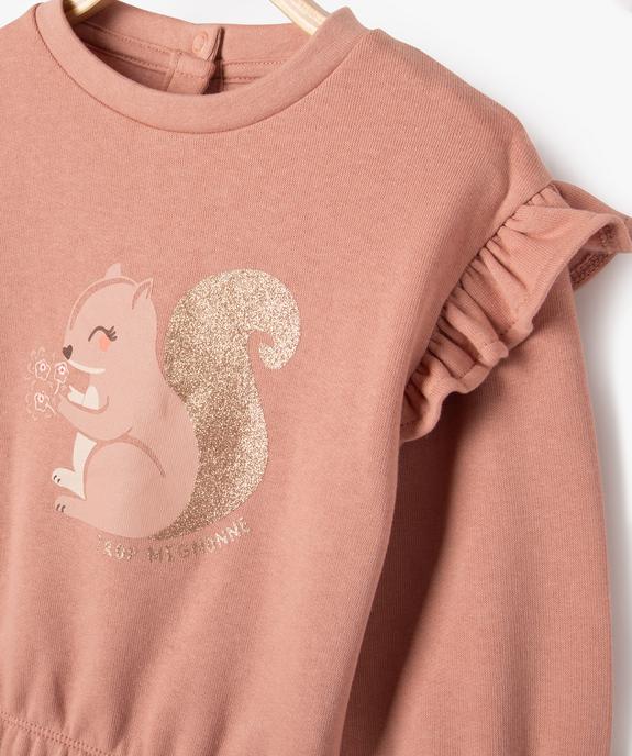 Ensemble 2 pièces sweat et pantalon en molleton bébé fille vue2 - GEMO(BEBE DEBT) - GEMO