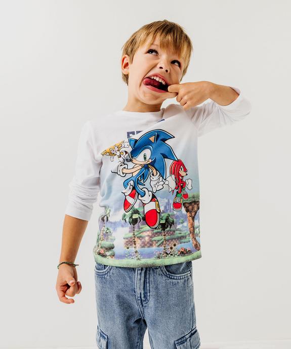 Tee-shirt manches longues imprimé Sonic garçon vue1 - SONIC - GEMO