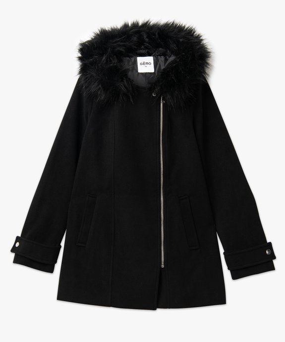 Manteau zippé à capuche en fourrure imitation femme vue4 - GEMO(FEMME PAP) - GEMO