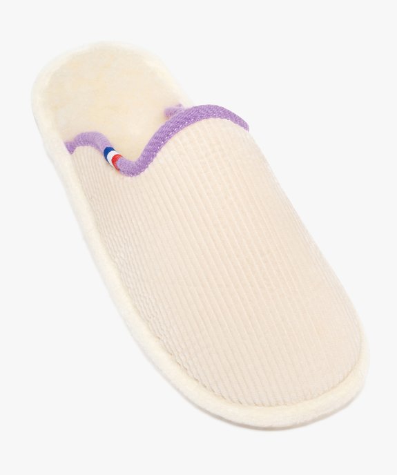 Chaussons mules en velours doublés laine femme vue5 - GEMO(HOMWR FEM) - GEMO