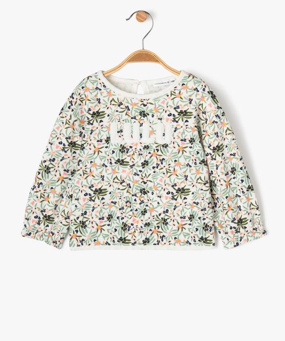 Sweat à motifs fleuris intérieur peluche bébé fille - LuluCastagnette vue1 - LULUCASTAGNETTE - GEMO