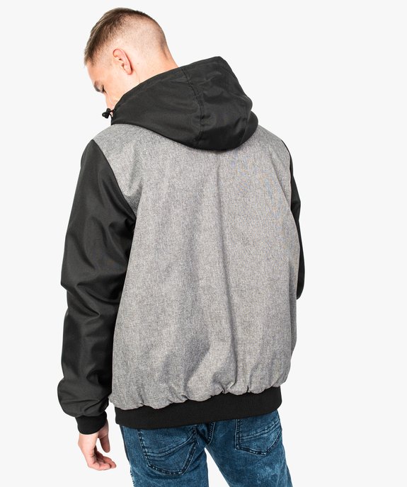 Blouson graphique tricolore en nylon vue3 - GEMO (HOMME) - GEMO