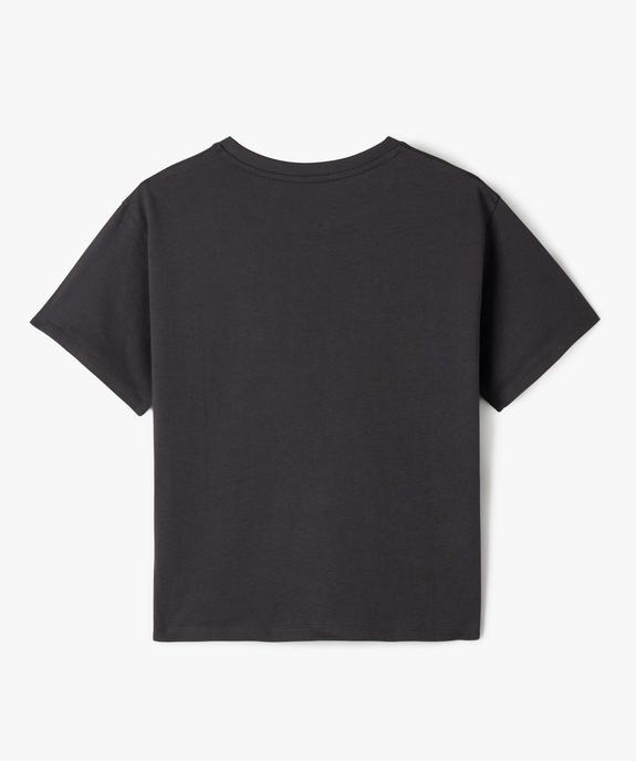 Tee-shirt à manches courtes avec motif positif fille vue3 - GEMO 4G FILLE - GEMO