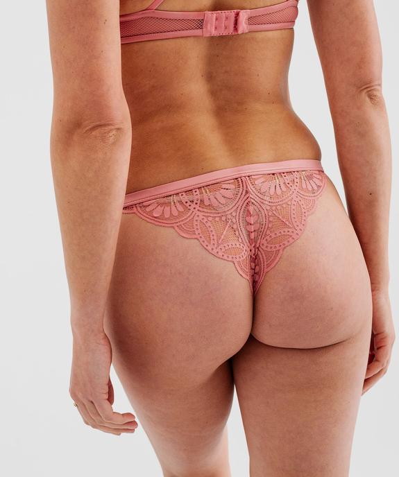 Tanga en dentelle scintillante et satin femme vue2 - GEMO(HOMWR FEM) - GEMO