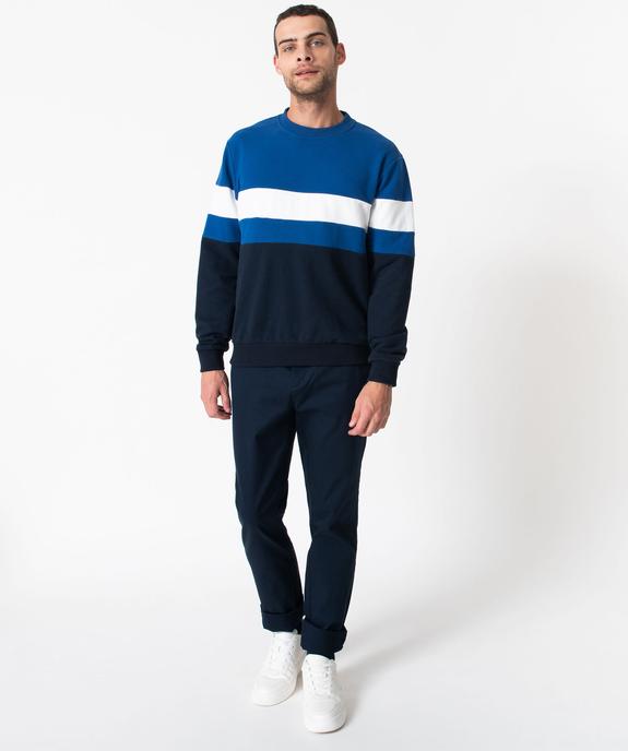Pantalon en coton homme avec ceinture tressée vue5 - GEMO 4G HOMME - GEMO