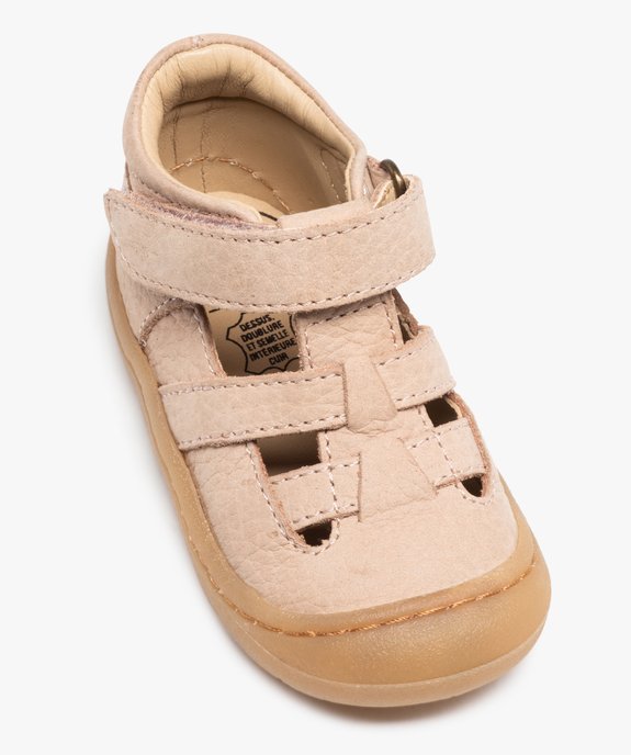 Sandales premiers pas bébé garçon dessus cuir uni – NA! vue5 - NA! - GEMO