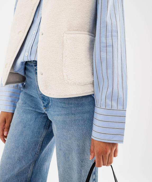 Veste sans manches en maille sherpa femme vue3 - GEMO 4G FEMME - GEMO