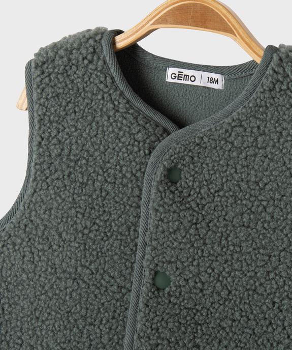 Gilet sans manches en fourrure imitation doublé polaire bébé garçon vue3 - GEMO(BEBE DEBT) - GEMO