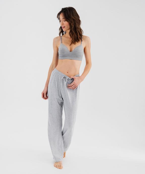 Brassière push-up en maille côtelée à fines bretelles vue7 - GEMO 4G FEMME - GEMO