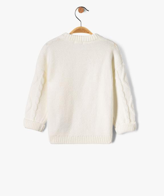 Pull torsadé col rond bébé garçon vue3 - GEMO(BEBE DEBT) - GEMO