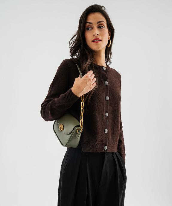 Gilet en laine douillette à gros boutons femme vue1 - GEMO(FEMME PAP) - GEMO