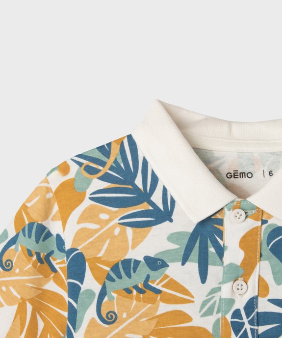 Polo imprimé fantaisie pour garçon vue2 - GEMO (ENFANT) - GEMO