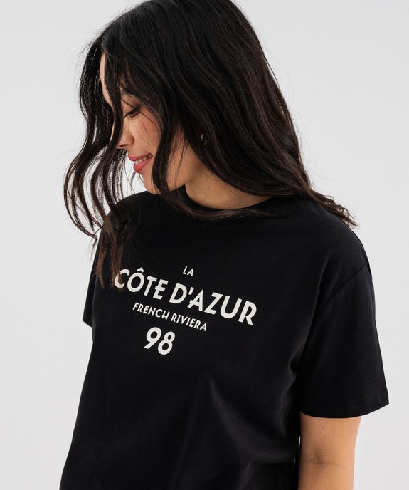 Tee-shirt manches courtes à message femme vue2 - GEMO 4G FEMME - GEMO