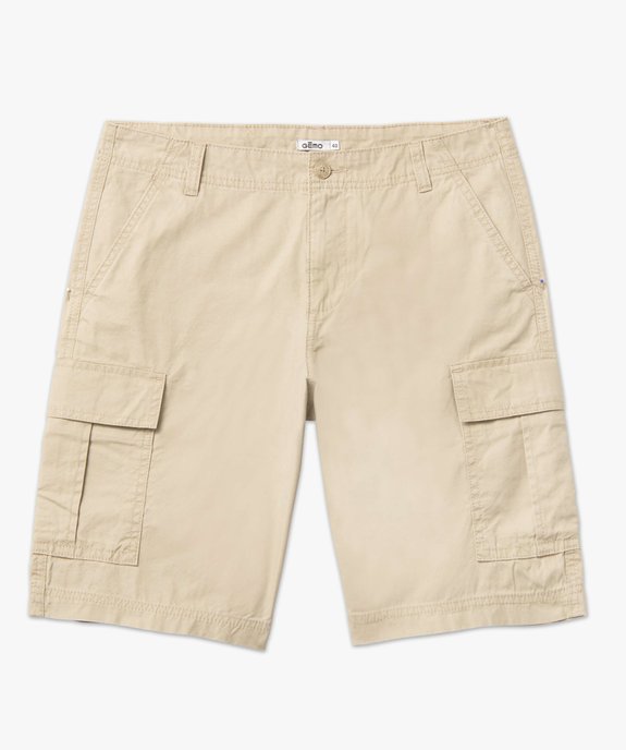 Bermuda cargo en toile homme vue8 - GEMO 4G HOMME - GEMO