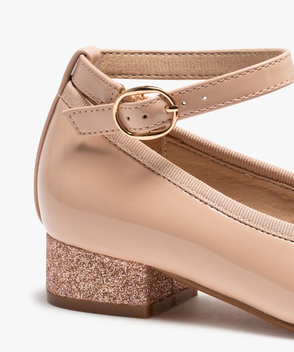 Ballerines fille vernies à talon pailleté et bride de cheville vue6 - GEMO (ENFANT) - GEMO
