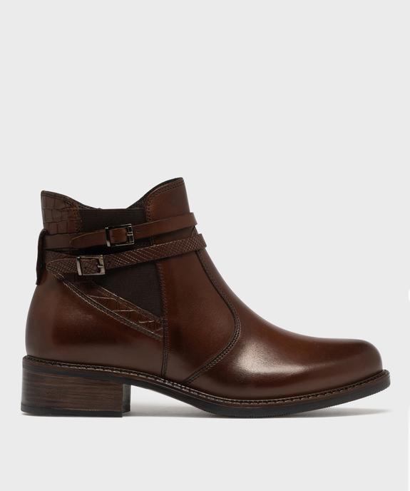 Bottines femme dessus en cuir avec détails fantaisie et à zip - Tanéo vue7 - TANEO GEMO FOR GOOD - GEMO