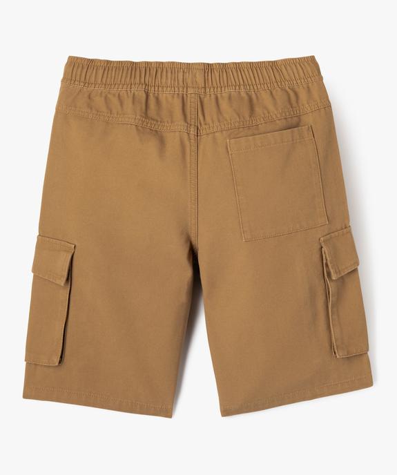 Bermuda cargo regular en coton avec taille ajustable garçon vue4 - GEMO (JUNIOR) - GEMO