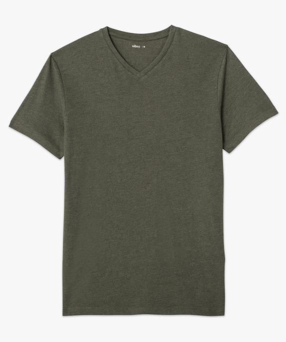 Tee-shirt à manches courtes et col V homme vue4 - GEMO 4G HOMME - GEMO