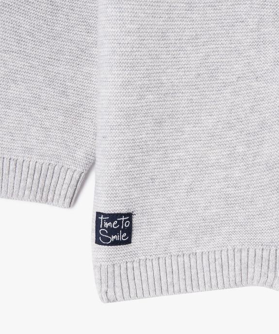 Gilet bébé en maille à fermeture zippée vue3 - GEMO(BEBE DEBT) - GEMO