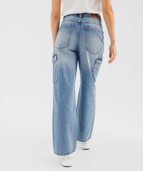Jean cargo ample en denim de coton femme vue3 - GEMO 4G FEMME - GEMO
