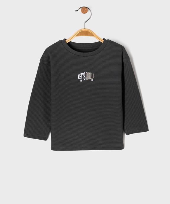 Tee-shirt manches longues en maille texturée bébé garçon vue1 - GEMO 4G BEBE - GEMO