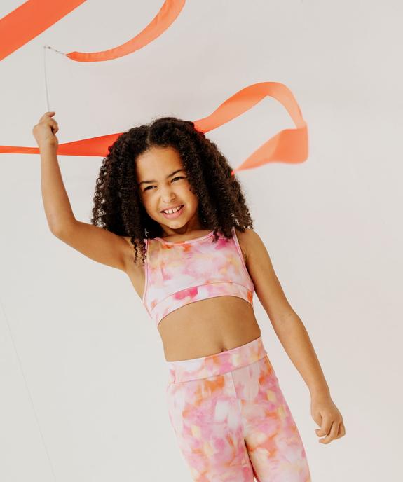 Débardeur de sport court dos nageur tie an dye fille vue1 - GEMO 4G FILLE - GEMO