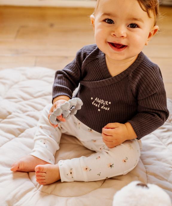 Pantalon en maille évolutif bébé fille blanc vue6 - GEMO 4G BEBE - GEMO
