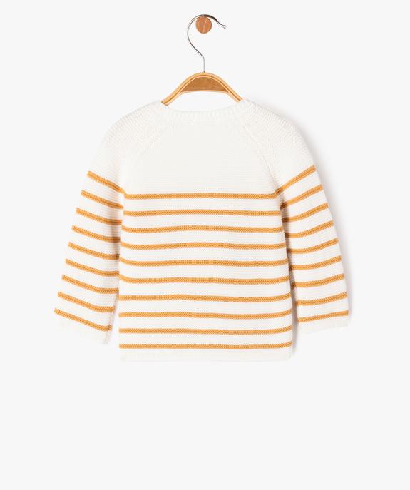 Pull brassière rayé avec message brodé bébé vue4 - GEMO(BB COUCHE) - GEMO