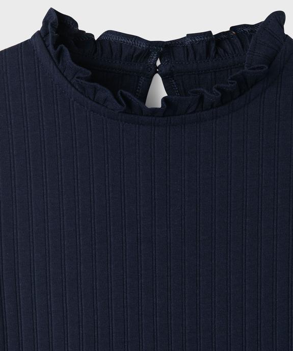 Tee-shirt manches longues avec col rond froncé fille vue2 - GEMO 4G FILLE - GEMO
