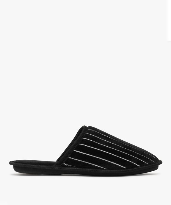 Chaussons homme mules d'intérieur en velours rayé vue1 - GEMO(HOMWR HOM) - GEMO