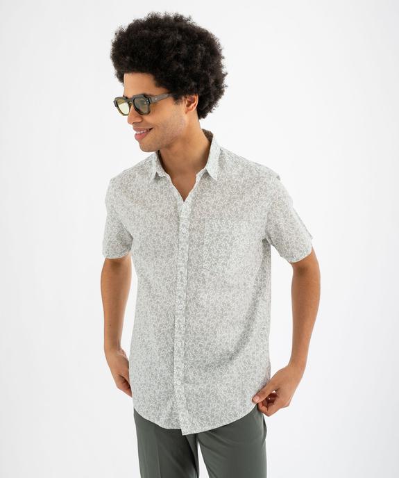 Chemise à manches courtes fleurie homme vue1 - GEMO (HOMME) - GEMO