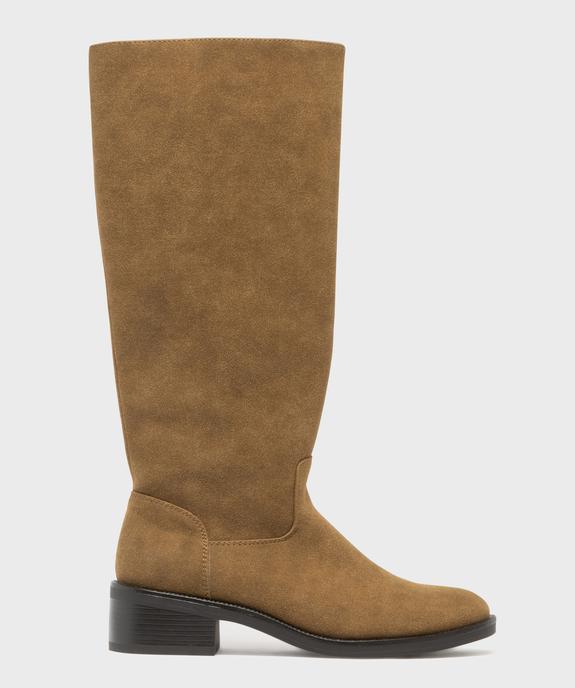 Bottes en suédine à petit talon femme vue2 - FOLLOW ME - GEMO