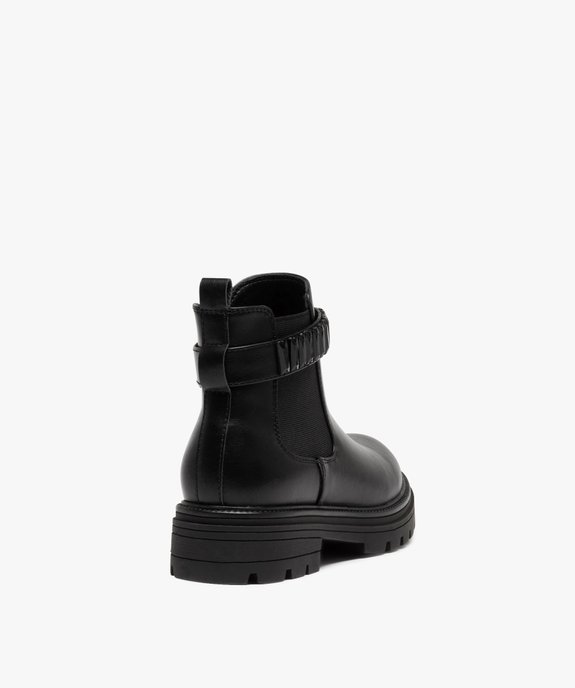 Boots fille chelsea à épaisse semelle crantée et bride fantaisie vue4 - GEMO (ENFANT) - GEMO