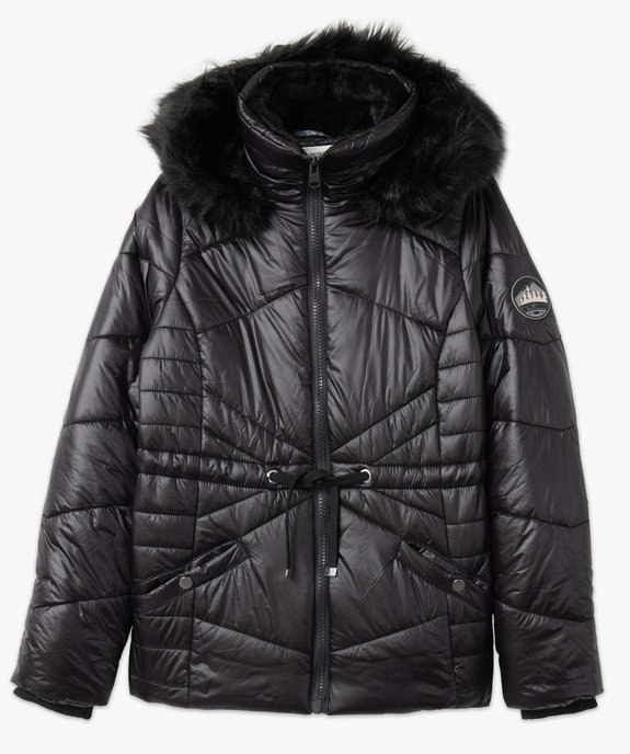Blouson femme matelassé avec capuche doublée peluche vue4 - GEMO(FEMME PAP) - GEMO