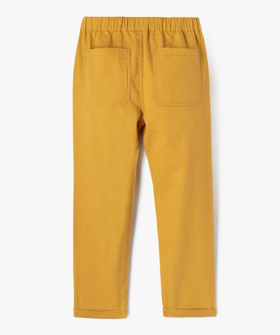 Pantalon chino taille ajustable garçon vue3 - GEMO (ENFANT) - GEMO