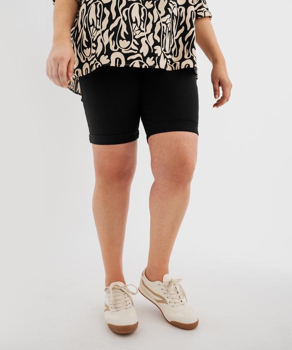 Bermuda à revers en coton stretch femme grande taille vue4 - GEMO 4G GT - GEMO