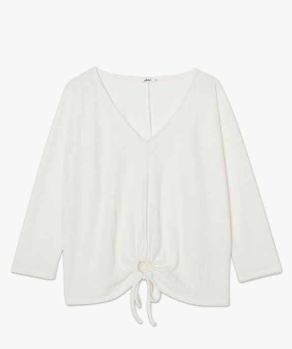 Tee-shirt femme ample à manches 3/4 et lacet à nouer vue4 - GEMO(FEMME PAP) - GEMO