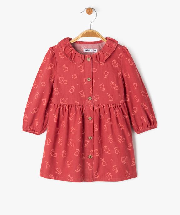Robe en velours fines côtes bébé fille vue1 - GEMO(BEBE DEBT) - GEMO
