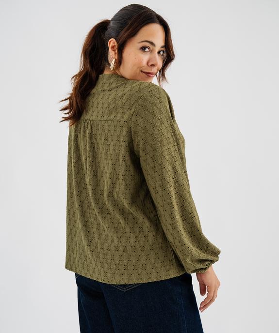 Blouse manches longues en maille ajourée femme grande taille vue4 - GEMO 4G GT - GEMO