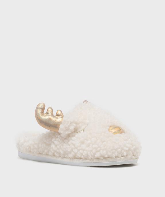 Chaussons mules en forme de renne femme vue2 - GEMO 4G FEMME - GEMO